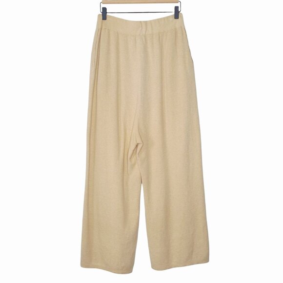 James Street Co Waffle Knit Shirt Cropped Pant Set Size M Tan Beige - Picture 7 of 10